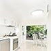 Green Beam LED Light Fixture, Flush Mount Light Fixture, Brushed Nickel Light Fixture, Kitchen Light Fixtures, Bathroom Ceiling Light Fixture, 58W, 4000K Natural Light, 5000 Lumens, 32 Inch Oval
