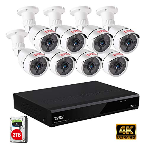 Tonton 5MP Security Camera System Outdoor,8Channel Ultra HD 4K 8MP DVR
