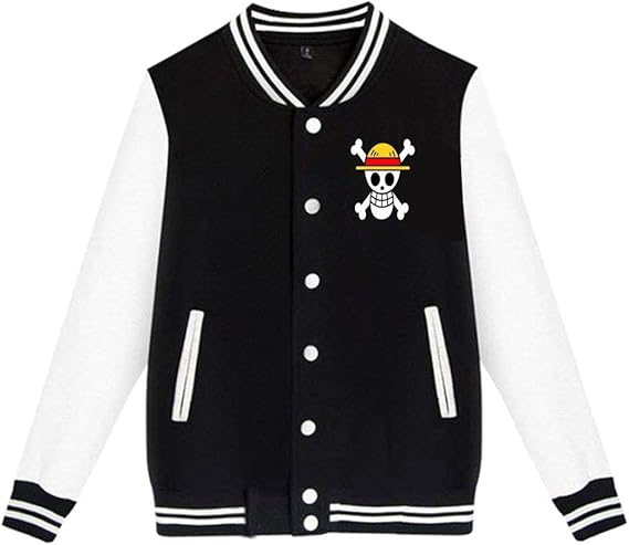Amazon Co Jp Jiesi 海賊王 One Piece 青少年野球ジャケット コットン防風 厚手 メンズ おしゃれ スポーツジャケット 野球服 男女兼用 上着 服 ファッション小物