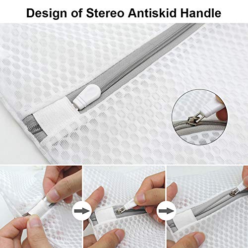 Extra Large Mesh Laundry Bag, 4 Pack Zippered Polyester Delicates