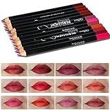 EVERMARKET New 12 PCS Per Set Professional Lipliner Waterproof Pencil Lips Liner Pencil 12Colors