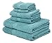 Premium Bamboo Cotton 6 Piece Towel Set (2 Bath Towels, 2 Hand Towels and 2 Washcloths) - Natural, Ultra Absorbent and Eco-Friendly (Sea Green)