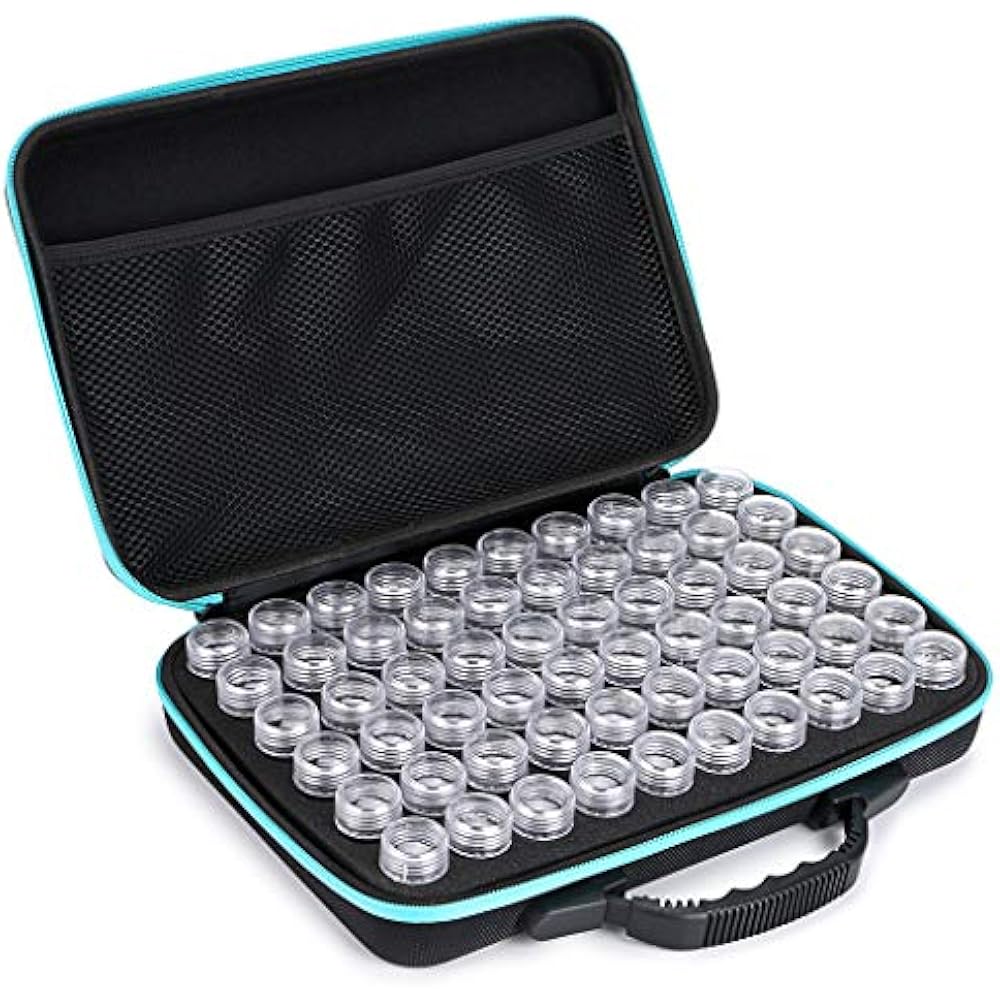 60 Grids Diamond Painting Storage Case, Clear Plastic Embroidery Box