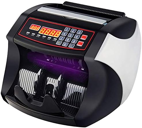 WOLJW Multi-Currency Cash Banknote Counterfeit Detector Currency Cash Counting Machine Counts 1000 banknotes per Minute, LCD Display with UV MG Counterfeit(GBP/EUR/USD etc)