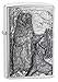 Zippo Bear vs Wolf Emblem Design Brushed Chrome Pocket Lighter