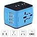 Universal Travel Adapter, Worldwide International Power Adapter with 4 USB Ports, All in One Wall Charger AC Travel Plug Adapter Converter for UK USA EU AUS Asia China Ireland Thailand 180+ Countries