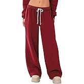 HeSaYep Women's Fleece Lined Sweatpants Wide Leg Thermal Winter Warm Baggy Sweat Pants with Pockets