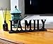 YK Decor Wooden FAMILY Words Decorative Sign Free Standing Table Top Decoration, Cutout Wood Letter Art Home Decor Black