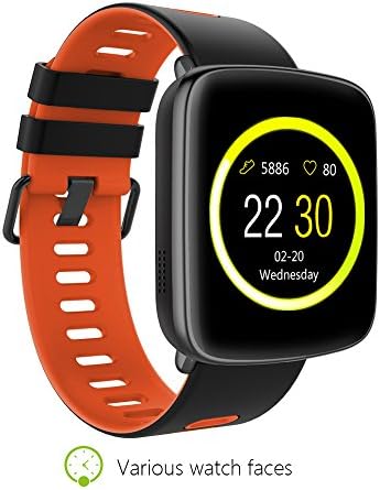 SENBONO GV68 Bluetooth Smart Watch IP68 Waterproof MTK2502 Smartwatch Pedometer Sedentary Alarm Heat Rate Sleep Health Monitor Fitness Bracelet for IOS Android Phone (black red)