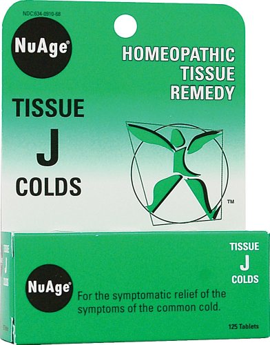 NuAge Homeopathic Tissue J Cold Remedy, Natural Relief of the Common Cold, 125 Count