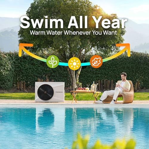 AQUASTRONG Inverter Swimming Pool Heat Pump,Pool Heater for Above Ground and Inground Heating Smart WiFi Control and Cooling Pool Heater Pools Up to, 21000 Gallons