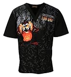 Tooniforms Unisex V-Neck Short Sleeve Top_Taz-O-Lantern_Medium