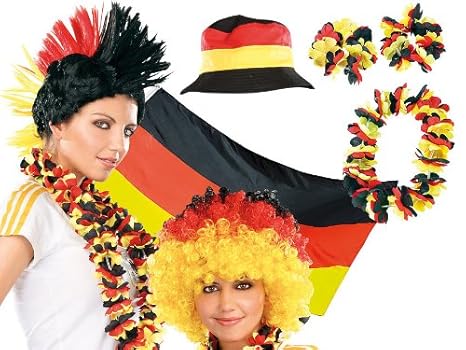 PEARL Deutschland Fan Artikel: Fußball-Fan-Set Deutschland, 12-teilig (Sportfanprodukt)