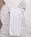 Newborn Baby Girls Sleepy Eyes+Rosy Cheeks Gown Hat Sleepwear Sleeping Bags 0-3 Months(Tag 70) (White)