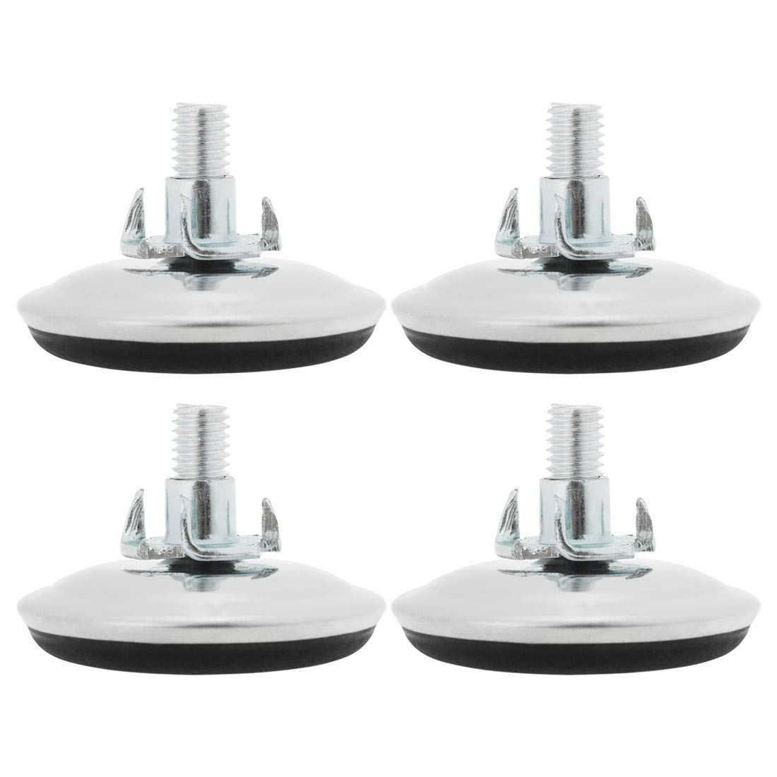 Sourcingmap M8 x 15 x 50mm Screw on Furniture Glide Leveling Feet Equipment Protector Adjuster Cover with T-Nuts for Machine Chair Leg 4pcs