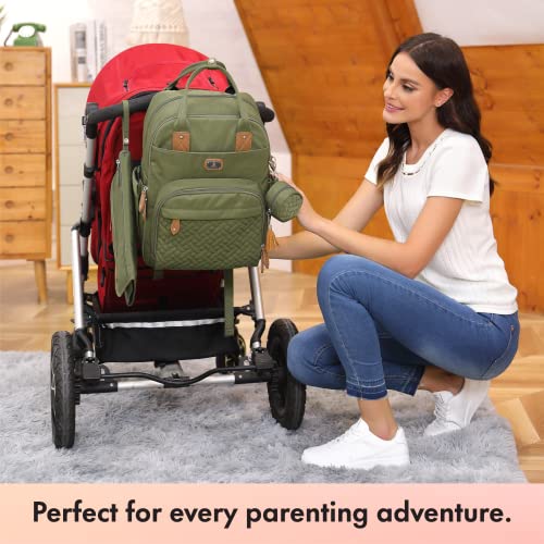 Dikaslon Diaper Bag Backpack with Portable Changing Pad, Pacifier Case