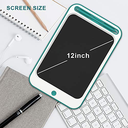 Kids Writing Drawing Tablets Doodle Boards, Jonzoo 12 Inch LCD Writing Tablets Electronic Drawing Pads Gifts for Kids Adults at Home School Office, Blue-Green - Thumbnail 4