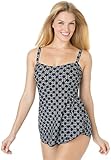 Delta Burke Women's Plus Size Swimsuit With Sarong Styling, &Copy;