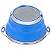 Oberhaus Premium Collapsible Silicone Colander/Strainer with Stainless Steel Base (Available Colors: Red, Blue and Green) (Blue)