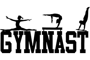 Creative Signs N Designs CreativeSignsnDesigns, CreativeSignsNDesigns Gymnast Girls Vinyl Wall Decal Decor 22” x 11” Black