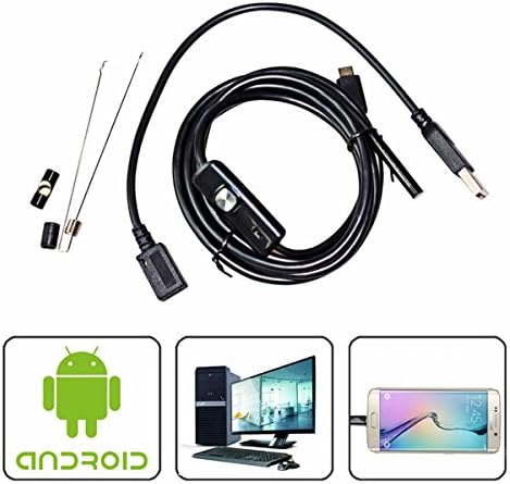 QMSSIC 7MM Lens 3M(10ft) Micro USB Endoscope Inspection Borescope Camera Snake Industrial Cameras Brightness For ANDROID OTG SMARTPHONES / PC / Mac