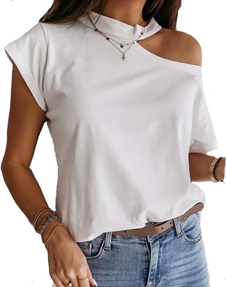 off the shoulder white tee