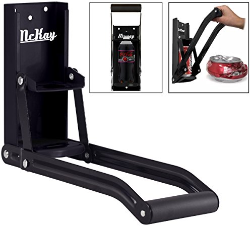 McKay 16 oz Metal Can Crusher/Smasher, Crushes Soda Cans, Beer Cans and Bottles - (Black)