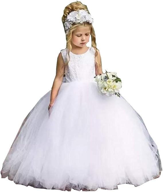 white sequin flower girl dress