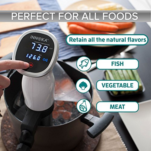 INNOKA Sous Vide Cooker Thermal Immersion Circulator w/Digital Disply LED Touch Screen, Accurate Temperature & Time Control, Quiet & Easy to Clean, Stainless Steel, 850 Watt for making Quality Food