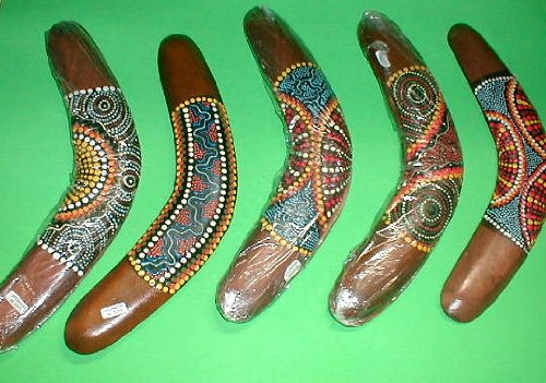 Boomerang Aboriginal style 12 inch Long Handmade medium size 1 ONE, assorted patterns