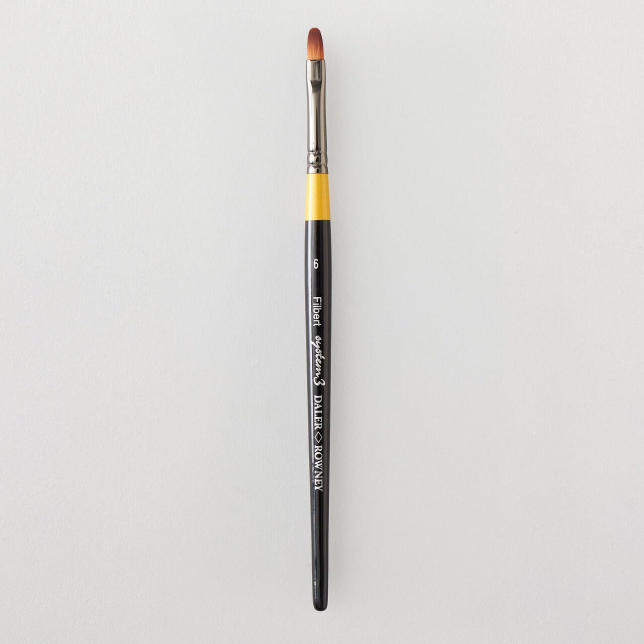 Daler-Rowney System3 Acrylic Brush, Synthetic Hair, Short Handle, Filbert, 6