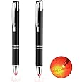 Penyeah Lighted Tip Technical Pens with LED Light for Writing in The Dark, Replacement Refills Included, 2-Pack (Red Light)