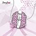 SOUFEEL July Birthstone Charm Rose Red Swarovski Crystal 925 Sterling Silver Charms Fit European Bracelet