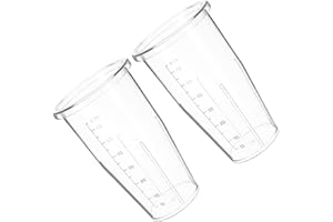 CIYODO 2pcs 650ml Graduated Plastic Blender Cups Replacement Mixing Mugs Compatible with Multiple Blender
