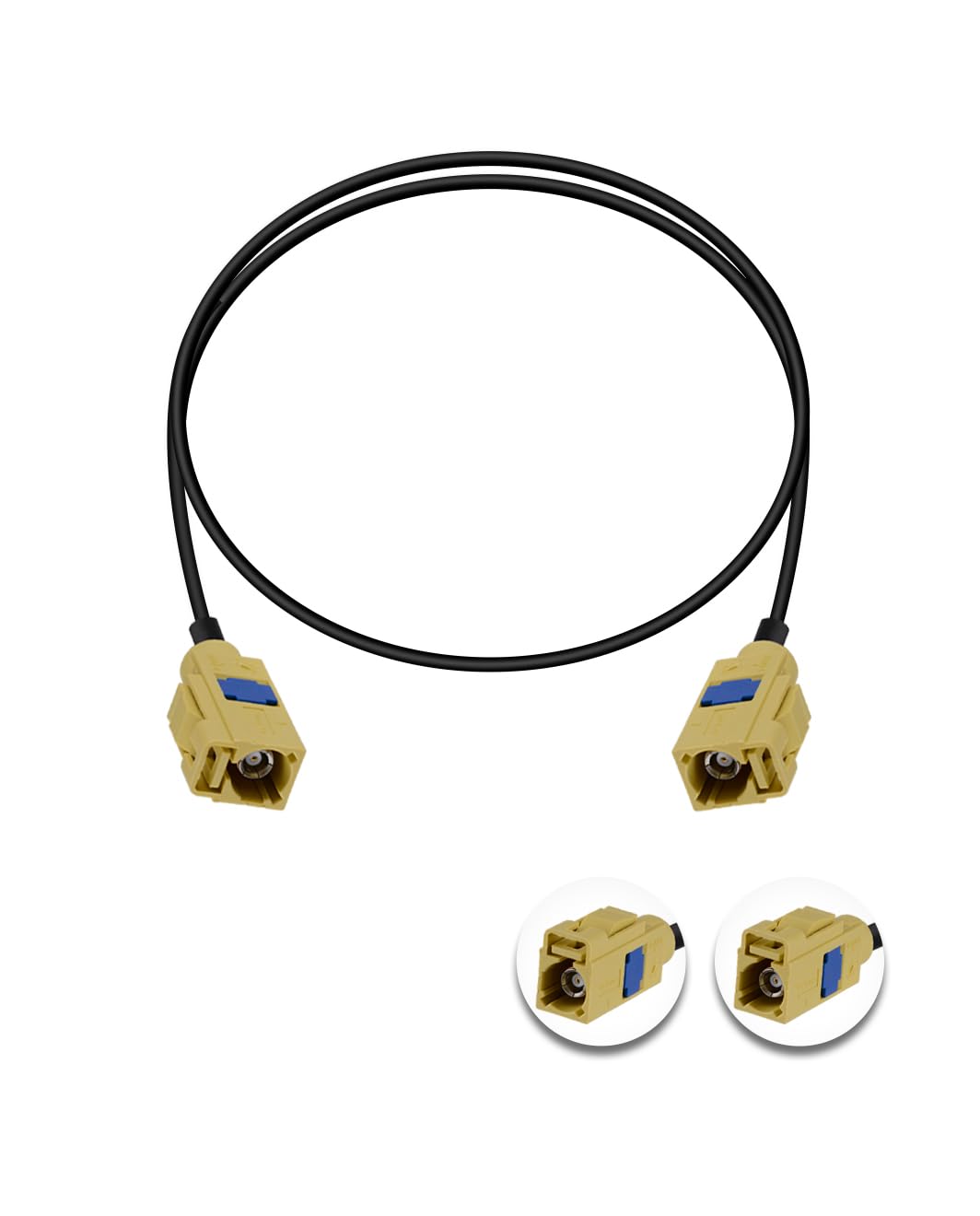 Vecys Fakra K Curry Female Cable RG174 20in/50cm Fakra Curry Code K Female to Female Compatible with Car Vehicle Radio Stereo Receiver Tuner