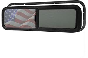 ALLOTEMLASS 33"x10" RV Van Bunk Window - Passenger Side, DOT Certified, Half-Slider Privacy Glass, Anodized Aluminum Frame, UV Protection, Easy Clamp-in Installation (Fits 33" W x 10" H Cut-Out)