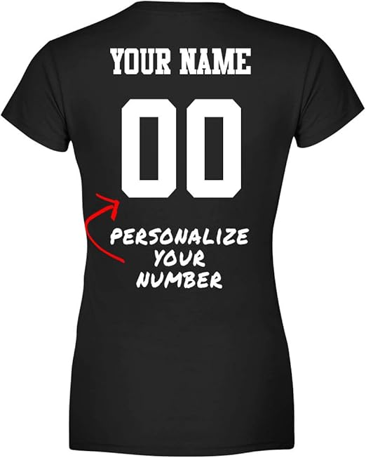 amazoncom womens custom jersey name number t shirt one sided back