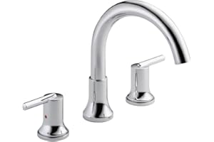 Delta Faucet Trinsic Roman Tub Faucet - T2759 - Modern Bathroom Tub Faucet Set - Includes Tub Faucet & Handles - Chrome (Valve Sold Separately)