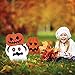 Pawliss Halloween Decorations Outdoor Cute, Extra Large 8ct Pumpkins Skeleton and Ghost Yard Signs with Stakes, Kids Friendly Trick or Treat Party Decor, Corrugated Plastic Fall Decorations Outside
