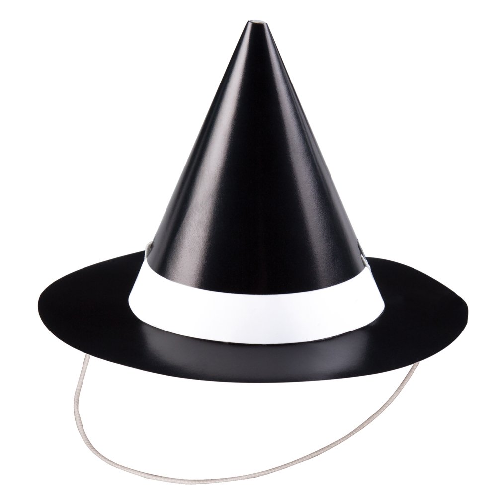 Unique Party 77057 - Mini Witch Halloween Party Hats, Pack of 8, Black