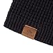 PAGE ONE Mens Beanie Hat Thick Fleece Lined Knit Hat Solid Cap Men Women(Black)