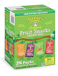 Annie's Organic Bunny Fruit Snacks, Variety Pack, 24 Pouches, 0.8 oz Each