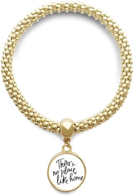 Buy DIYthinker There's No Place Like Home Quote Golden Bracelet Round