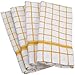 DII Cotton Terry Windowpane Dish Towels, 16 x 26 Set of 4, Machine Washable and Ultra Absorbent Kitchen Bar Towels-Mustard