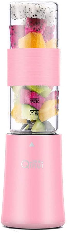 CPDZ PopBabies Portable Blender, Mini Smoothie Maker USB Rechargeable Blending While Charging with Brush, Funnel, Recipe Princess Pink