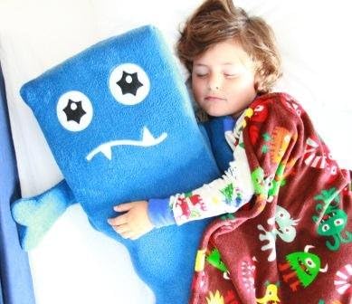 Monster Buddy Memory Foam Body Pillows for Kids, Blue