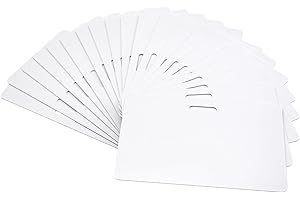 20 Pack-Premium Blank PVC Cards with Slot Punch on Long Side, Lumanious CR80 30Mil (CR8030) Horizontal Slot Punch Blank Credit Cards for Business Office Photo ID Badge Printers