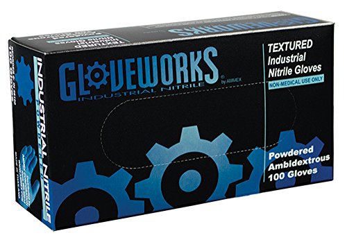 image for AMMEX - IN44100-BX- Nitrile Gloves - Gloveworks - Disposable, Powdered