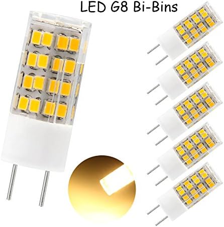5-pack G8 LED Bulb 120V - T4 G8 Base Bi-pin Xenon JCD Type LED Halogen Replacement Bulb 40W Equivalent Warm White 3000K …