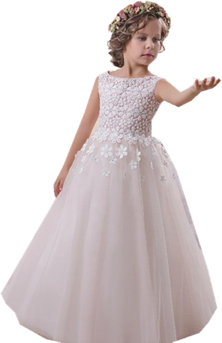 sleeveless lace flower girl dresses